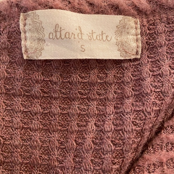 Women’s size small Altar’d State waffle top button front tie bottom - Picture 3 of 4